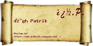 Ágh Patrik névjegykártya