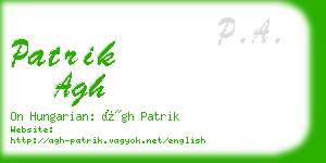 patrik agh business card